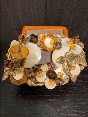 Original by Robert ? vintage unsigned brooch mixed metal 3” oval wired stunning